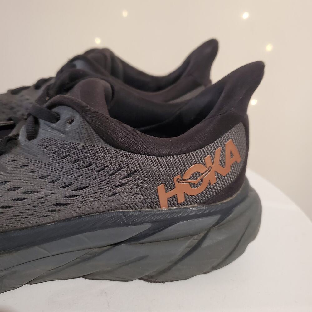 Hoka One One Black and Orange Athletic Shoes - Picture 7 of 11